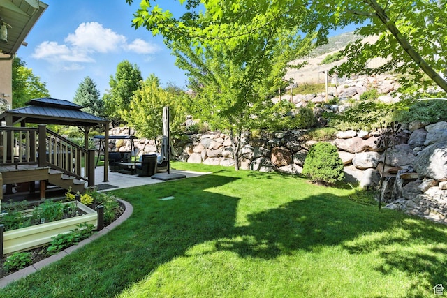 9116 Silver Lake Dr, Cedar Hills, UT 84062 - view of grassy yard featuring a gazebo