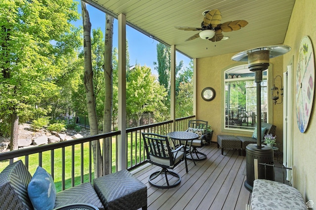 9116 Silver Lake Dr, Cedar Hills, UT 84062 - sunroom / solarium featuring ceiling fan