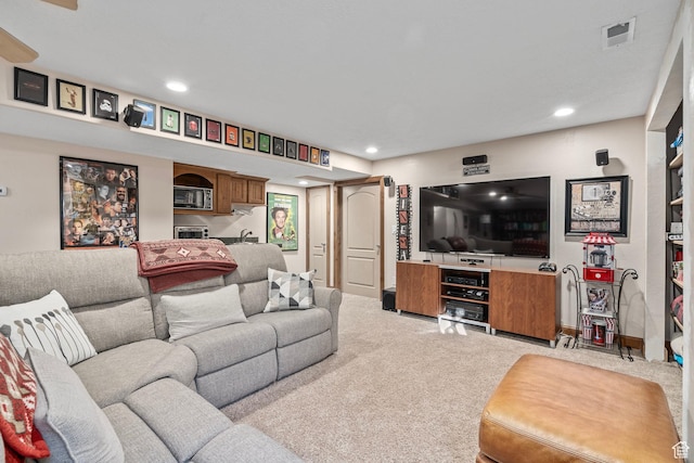 9116 Silver Lake Dr, Cedar Hills, UT 84062 - carpeted living room with recessed lighting