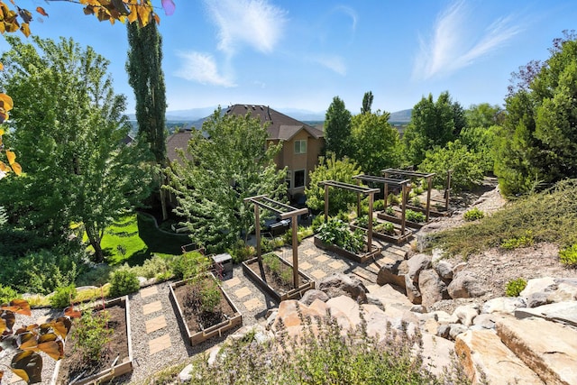 9116 Silver Lake Dr, Cedar Hills, UT 84062 - view of yard featuring a garden and a mountain view