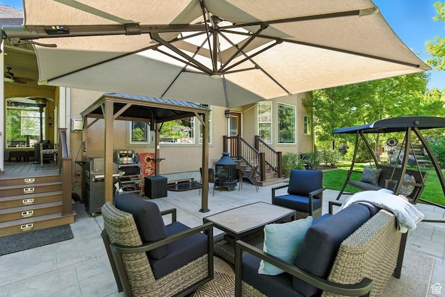 9116 Silver Lake Dr, Cedar Hills, UT 84062 - view of patio / terrace featuring an outdoor hangout area and a gazebo
