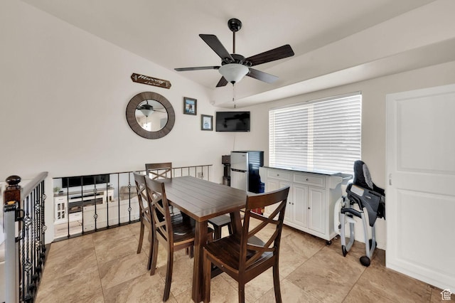 1609 N 2275 W, Clinton, UT 84015 - dining room with ceiling fan and lofted ceiling