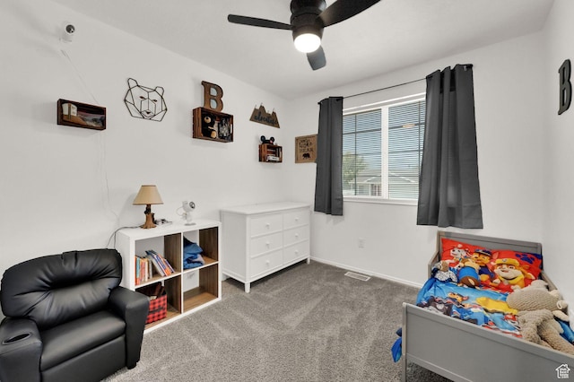 1609 N 2275 W, Clinton, UT 84015 - bedroom featuring dark colored carpet and ceiling fan