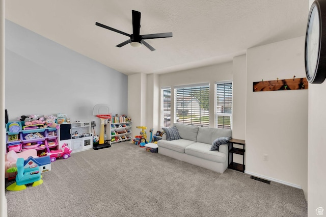 1609 N 2275 W, Clinton, UT 84015 - rec room with a ceiling fan and carpet floors