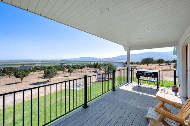 2423 W Cedarline Loop, Stockton, UT 84071 - deck with a mountain view and a yard