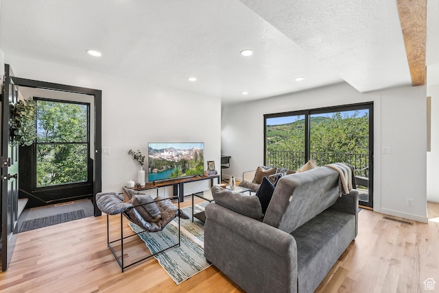 947 Northstar Dr, Park City, UT 84060 - living area featuring light wood finished floors and recessed lighting