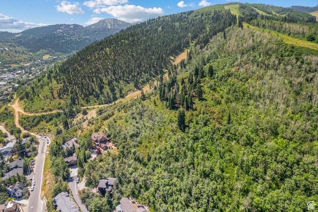 947 Northstar Dr, Park City, UT 84060 - aerial view of property and surrounding area featuring a mountainous background and a heavily wooded area