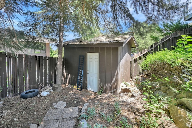 4445 Fillmore Ave, Ogden, UT 84403 - view of shed with a fenced backyard