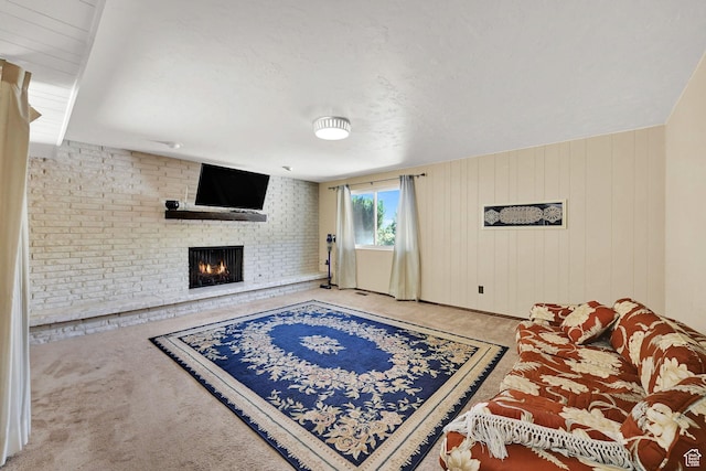 4445 Fillmore Ave, Ogden, UT 84403 - carpeted living room with a fireplace