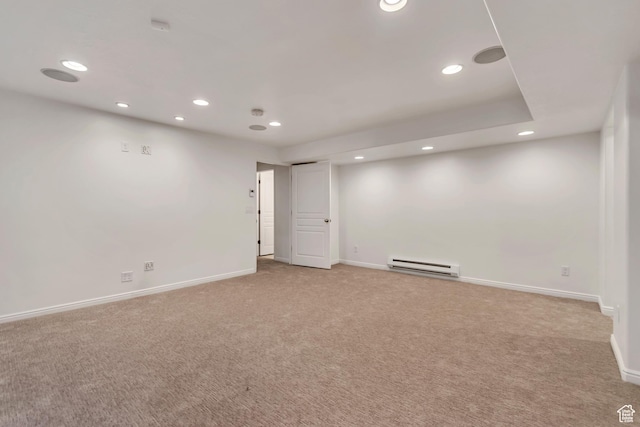 10741 S Topview Rd, South Jordan, UT 84095 - unfurnished room with a baseboard heating unit, light colored carpet, and recessed lighting