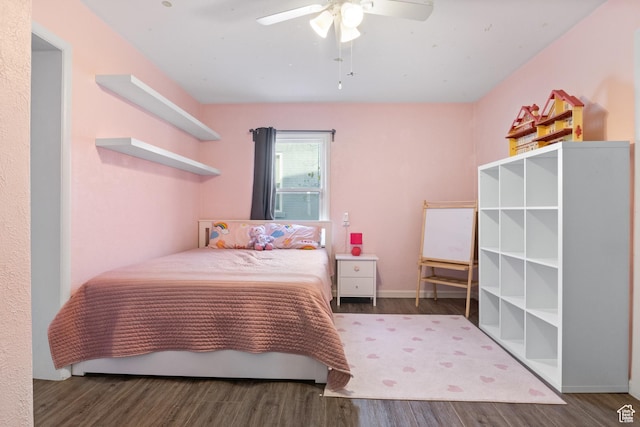 461 S 400 W, Provo, UT 84601 - bedroom featuring wood finished floors and a ceiling fan