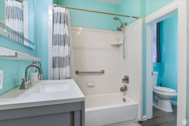461 S 400 W, Provo, UT 84601 - full bathroom with shower / bathtub combination with curtain, wood finished floors, and vanity