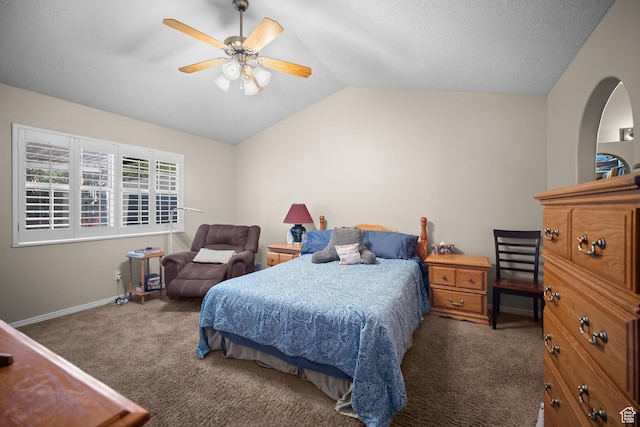 845 N Valley View Dr Unit 917, St George, UT 84770 - carpeted bedroom featuring vaulted ceiling and a ceiling fan