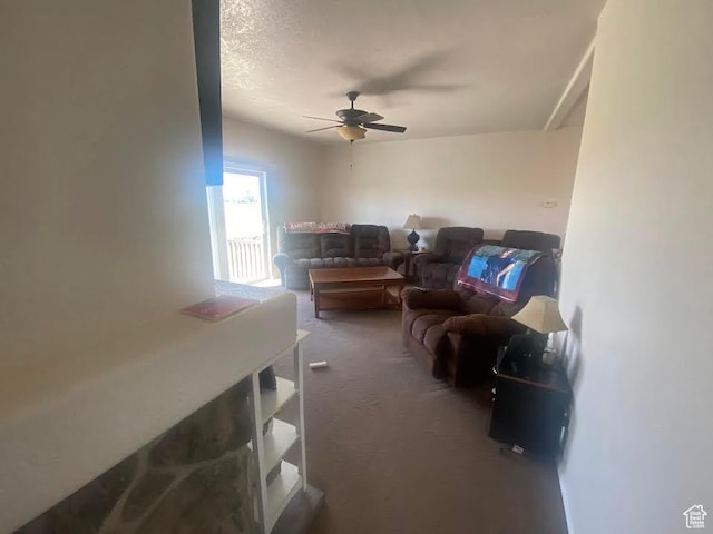 6689 W 7625 S, Myton, UT 84052 - carpeted living room with ceiling fan