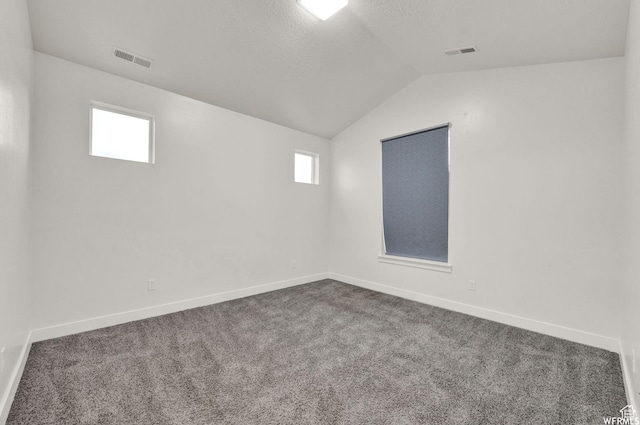 14708 S Astin Ln Unit 302, Herriman, UT 84096 - carpeted empty room with vaulted ceiling and a textured ceiling