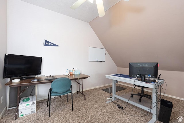 1444 N 3775 W, Cedar City, UT 84721 - office space with carpet floors, lofted ceiling, and a ceiling fan