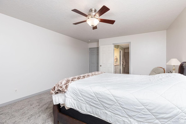 1444 N 3775 W, Cedar City, UT 84721 - bedroom featuring carpet flooring, a textured ceiling, ensuite bathroom, and ceiling fan