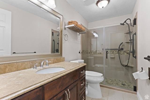 763 W 100 N, Hurricane, UT 84737 - bathroom with vanity, a stall shower, and tile patterned flooring