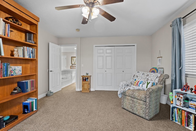 763 W 100 N, Hurricane, UT 84737 - living area featuring carpet flooring and a ceiling fan