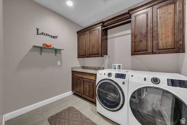 3334 W 2700 S, Hurricane, UT 84737 - laundry area featuring washer and clothes dryer, cabinet space, and recessed lighting