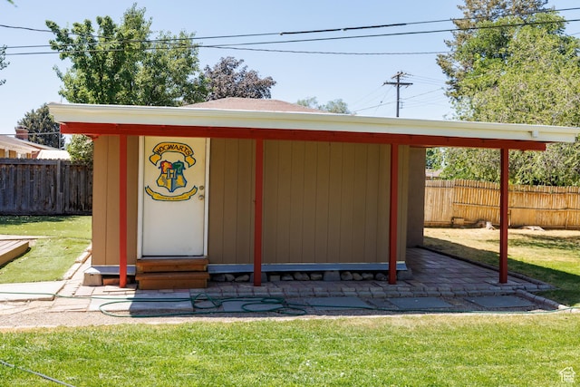875 N 50 W, Orem, UT 84057 - view of outbuilding with a fenced backyard and entry steps