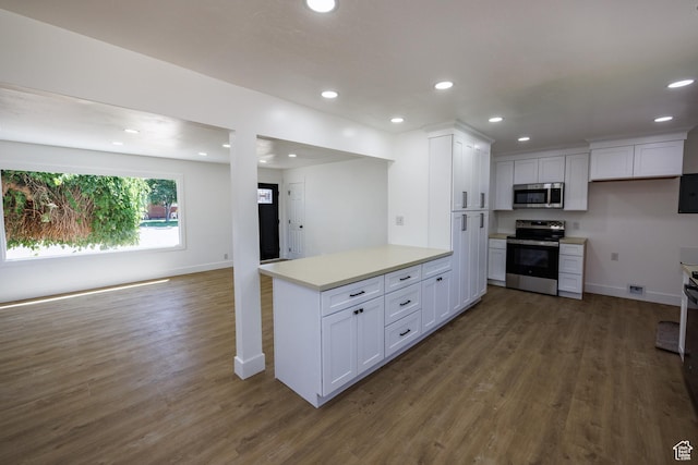 875 N 50 W, Orem, UT 84057 - kitchen featuring appliances with stainless steel finishes, recessed lighting, dark wood finished floors, white cabinets, and open floor plan