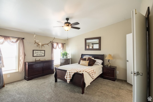 5375 N Canal Rd, Lapoint, UT 84039 - bedroom with carpet and ceiling fan