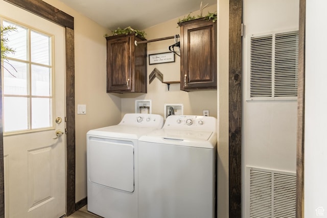 5375 N Canal Rd, Lapoint, UT 84039 - laundry area with cabinet space, a heating unit, washer and dryer, and healthy amount of natural light