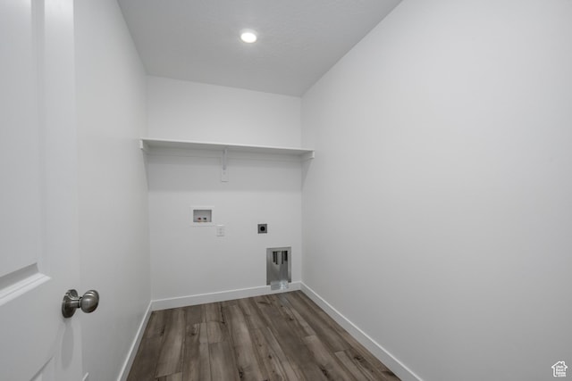 1844 E Bison Dr N Unit B229, Eagle Mountain, UT 84005 - laundry area featuring dark wood-type flooring, hookup for an electric dryer, hookup for a washing machine, and recessed lighting