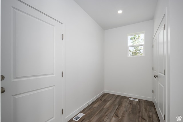 1844 E Bison Dr N Unit B229, Eagle Mountain, UT 84005 - laundry room featuring dark wood-type flooring and recessed lighting