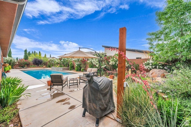 2751 S 3970 W, Hurricane, UT 84737 - view of pool featuring grilling area, a patio, and a fenced backyard