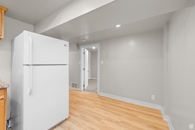 2111 W 5800 S, Roy, UT 84067 - kitchen with freestanding refrigerator and light wood finished floors