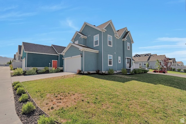 6427 W Arranmore Dr, South Jordan, UT 84009 - view of front of home featuring driveway, a front yard, stucco siding, and an attached garage