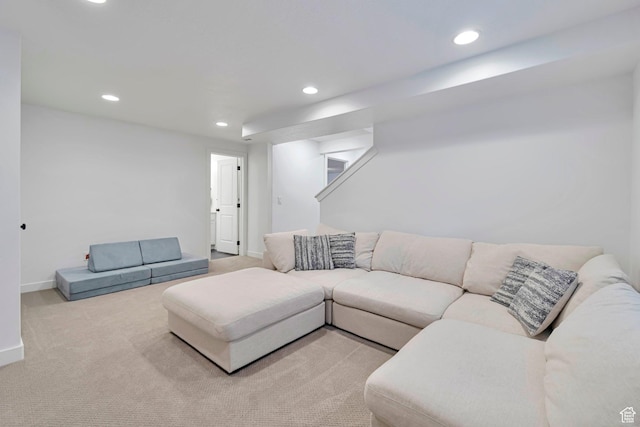 6427 W Arranmore Dr, South Jordan, UT 84009 - carpeted living area featuring recessed lighting and baseboards