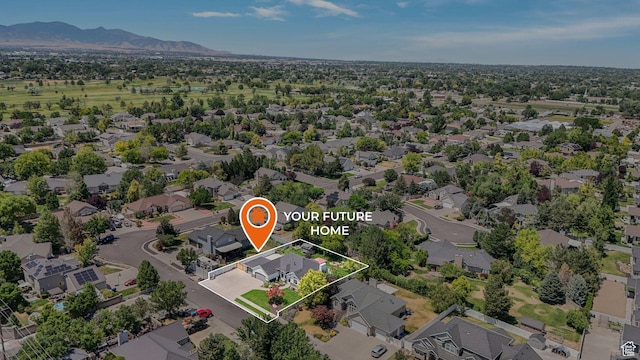 2038 W 8970 S, West Jordan, UT 84088 - aerial perspective of suburban area with property parcel outlined and mountains