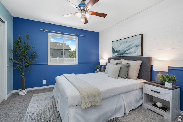 2038 W 8970 S, West Jordan, UT 84088 - carpeted bedroom featuring ceiling fan and an accent wall