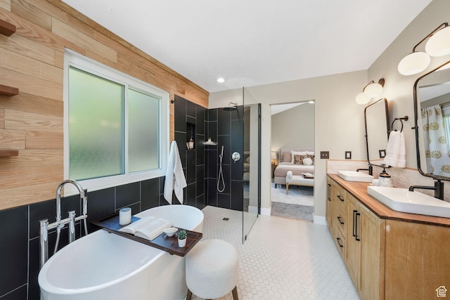 2038 W 8970 S, West Jordan, UT 84088 - ensuite bathroom featuring a soaking tub, double vanity, and walk in shower
