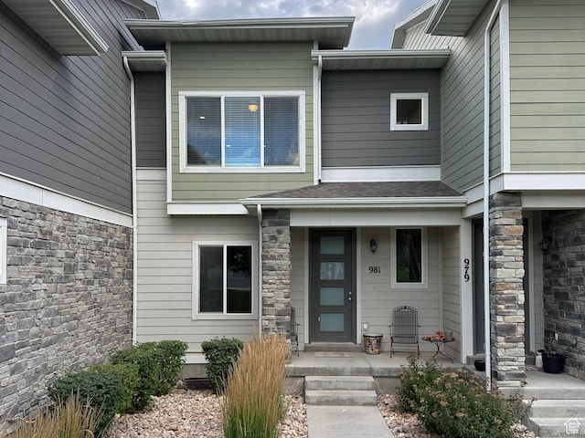 981 W Cyan Valley Way, Bluffdale, UT 84065 - view of exterior entry featuring stone siding