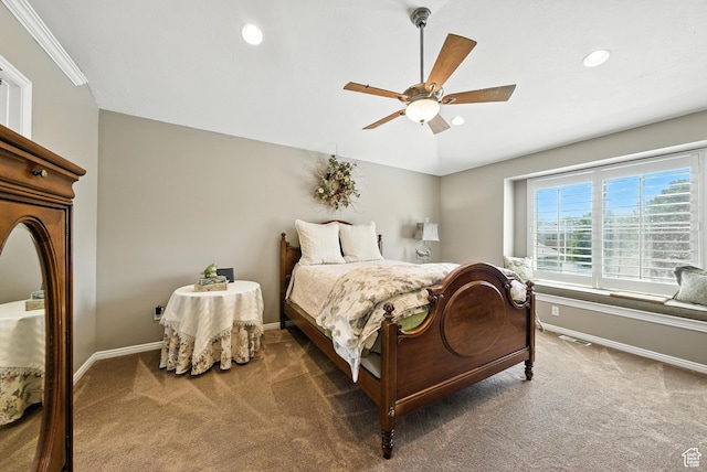 11803 Burkwood Ln, Draper, UT 84020 - carpeted bedroom featuring recessed lighting and a ceiling fan