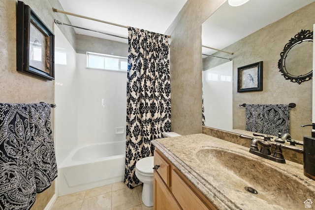 11803 Burkwood Ln, Draper, UT 84020 - full bathroom featuring shower / bath combo with shower curtain, vanity, and tile patterned floors