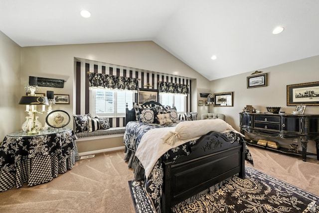 11803 Burkwood Ln, Draper, UT 84020 - carpeted bedroom with vaulted ceiling and recessed lighting