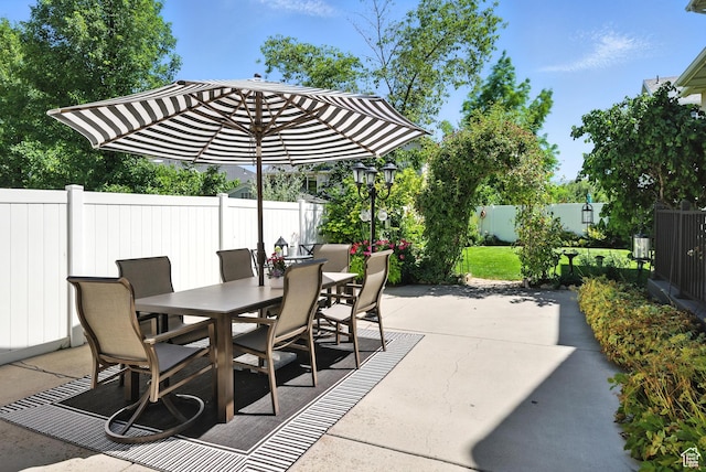 11803 Burkwood Ln, Draper, UT 84020 - fenced backyard featuring outdoor dining space and a patio