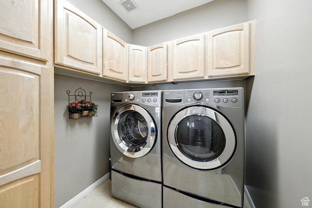11803 Burkwood Ln, Draper, UT 84020 - washroom with cabinet space, washer and dryer, and light tile patterned flooring