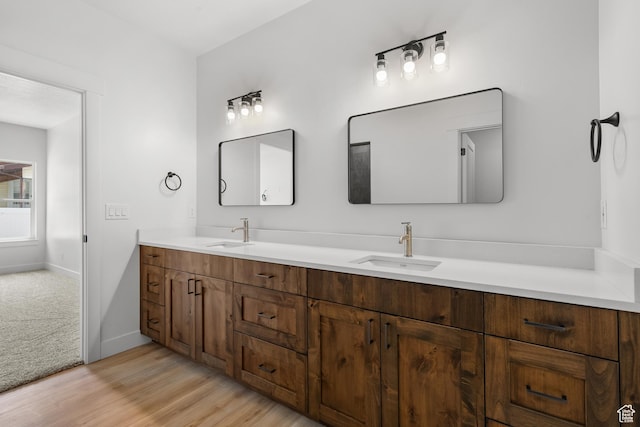 244 E 300 N, Payson, UT 84651 - bathroom featuring double vanity and wood finished floors