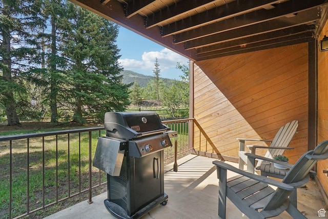 2025 Canyons Resort Dr Unit I1, Park City, UT 84098 - view of patio / terrace with area for grilling and a mountain view