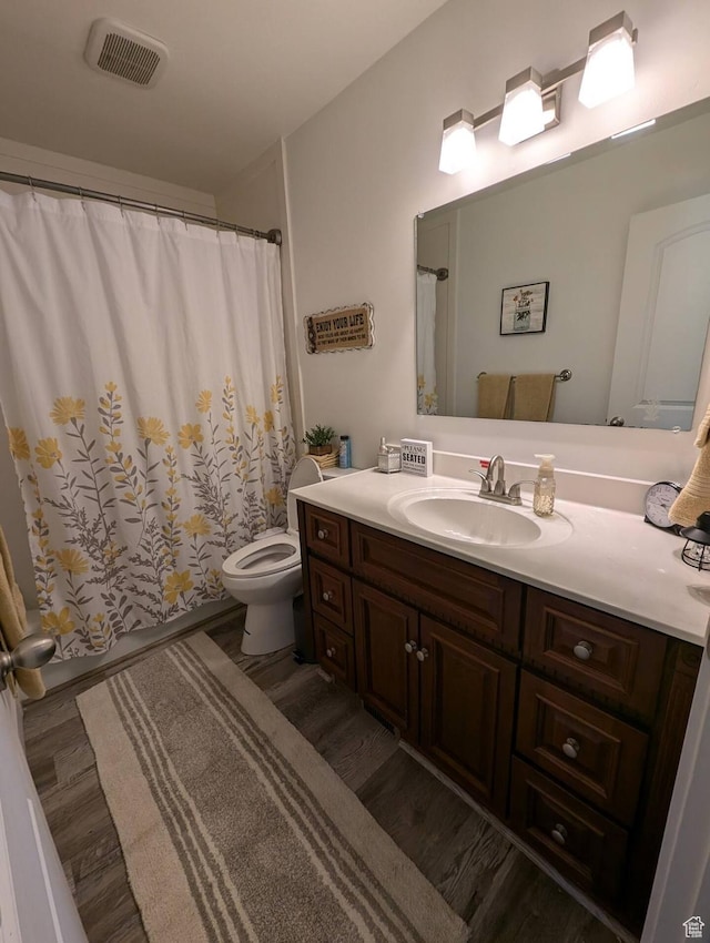 1704 S Sorrento Dr, Woods Cross, UT 84087 - bathroom featuring wood finished floors, vanity, and a shower with shower curtain