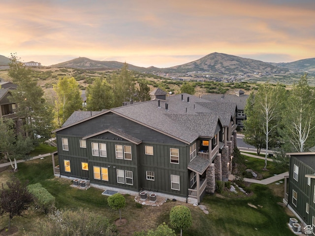 1729 Fox Bay Dr Unit J104, Heber City, UT 84032 - rear view of property with board and batten siding, roof with shingles, and a mountain view