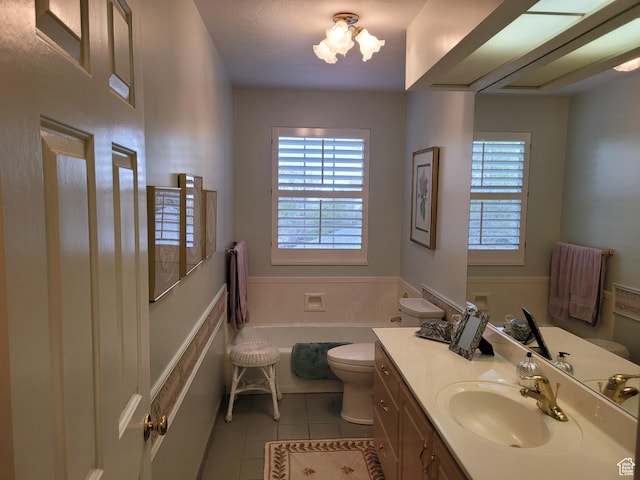 1360 Lakeview Dr, Bountiful, UT 84010 - full bath featuring tile patterned floors, a garden tub, and vanity