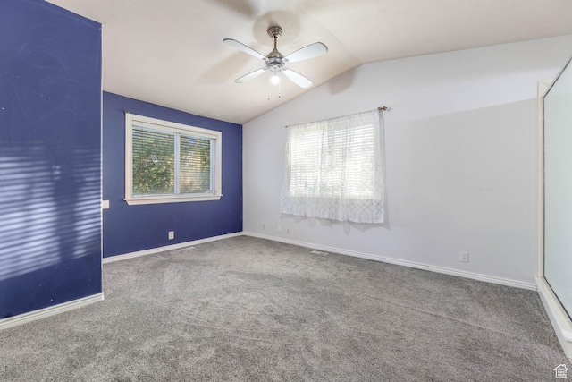 4072 S 300 E Unit 8, Salt Lake City, UT 84107 - unfurnished room featuring carpet flooring, a ceiling fan, and lofted ceiling