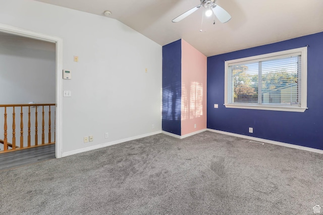 4072 S 300 E Unit 8, Salt Lake City, UT 84107 - carpeted spare room with ceiling fan, vaulted ceiling, and a smoke detector